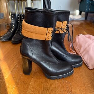 Black Leather Women's Stuart Weitzman high heel Boots